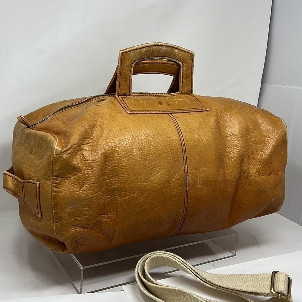 Vintage 16” Belting Leather Zip Duffel Bag